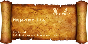 Mayerusz Lia névjegykártya